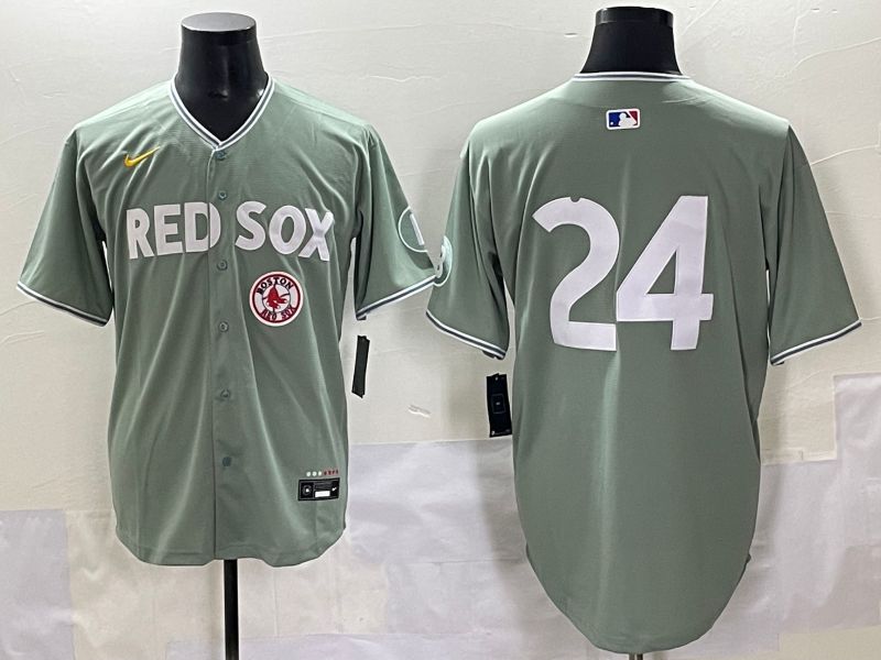 Men 2025 Boston Red Sox #24 No Name Light Green Joint Name Nike MLB Jersey style 10->arizona diamondback->MLB Jersey